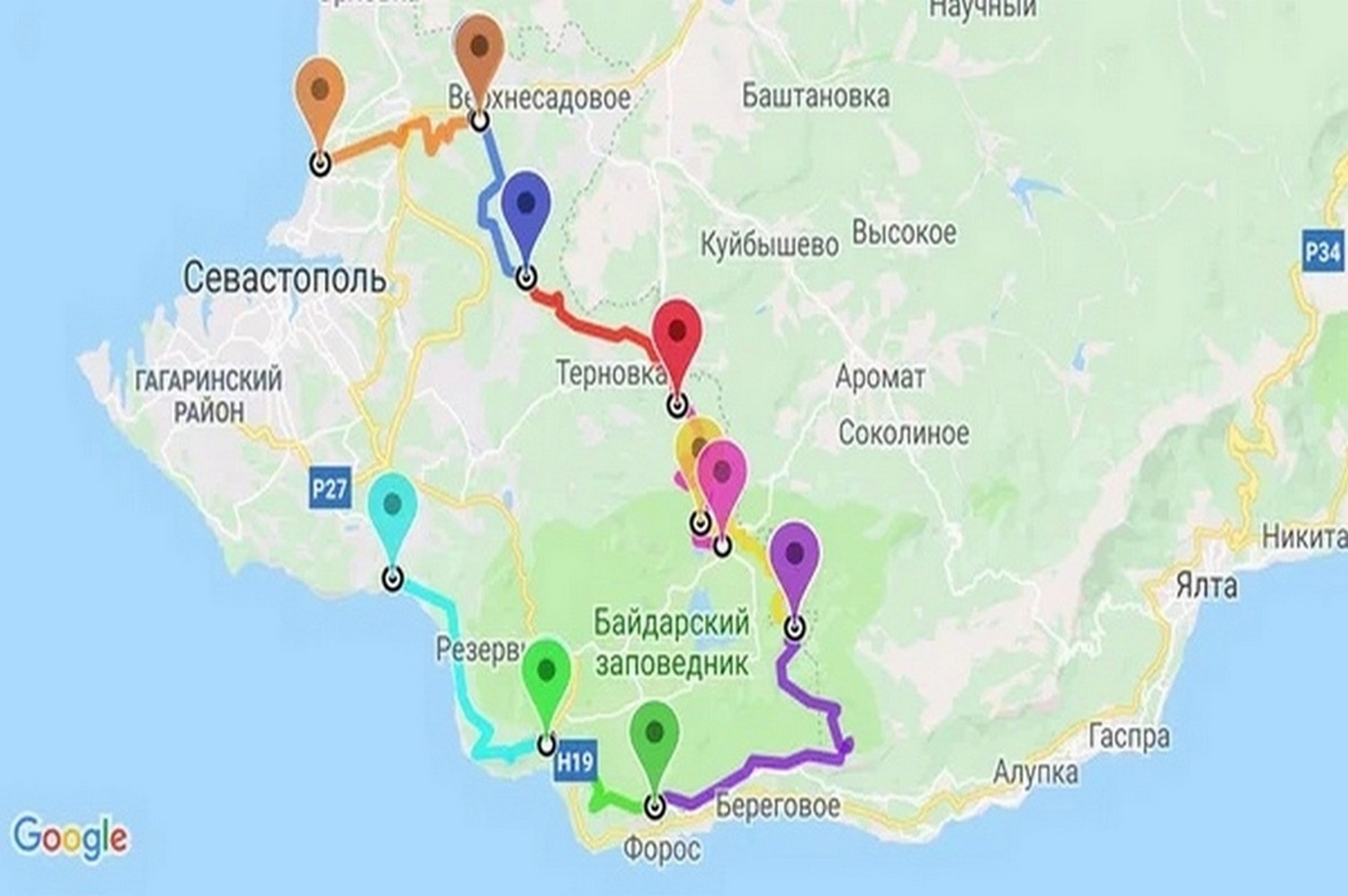 Севастопольская тропа карта маршрута Балаклава